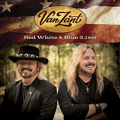 "CD cover featuring two men, with an American flag and 'Van Zant' logo."