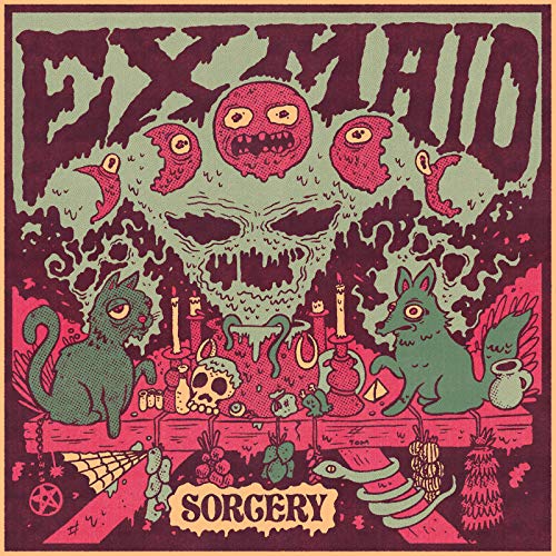 Exmaid - Sorcery" vinyl cover: colorful, spooky illustration with monsters and skulls.