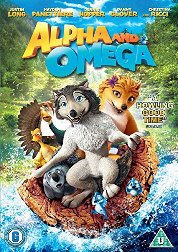"Animated DVD cover featuring cartoon wolves and birds on a wooden raft in water."