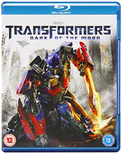 Blu-ray cover for "Transformers: Dark of the Moon" featuring Optimus Prime.