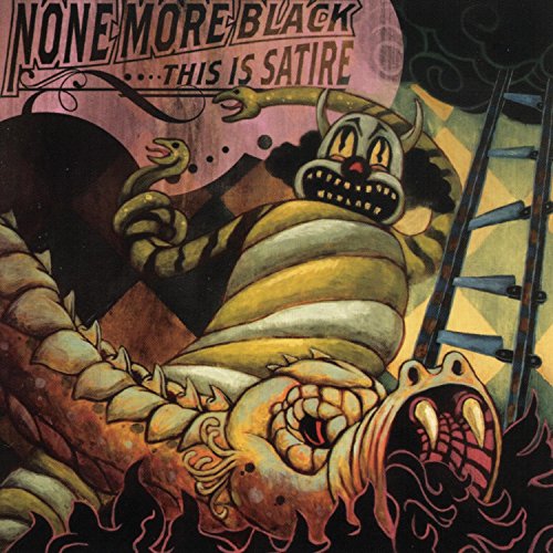 CD cover: cartoon devil-clown descending a ladder into a dark hole.