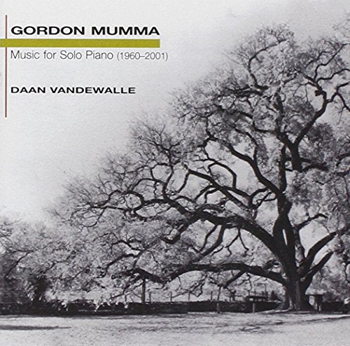 A black and white album cover featuring a large tree and artist information.