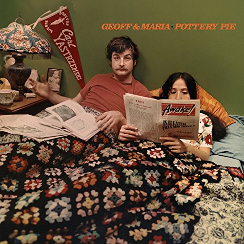 Album cover of "Pottery Pie" by Geoff & Maria Muldaur, featuring a man and woman reading.