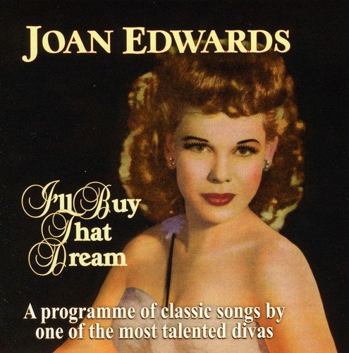 "CD cover with Joan Edwards portrait and yellow and white text on black background."