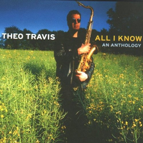 "Album cover featuring a man holding a saxophone in a field of yellow flowers."