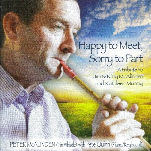 CD cover: Man playing a tin whistle against a blue sky.