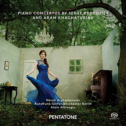 CD cover featuring a woman in blue dress dancing in a serene, outdoor courtyard.