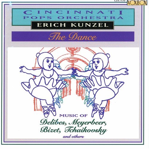 "CD cover with dancing figures and orchestra name, title 'The Dance'."