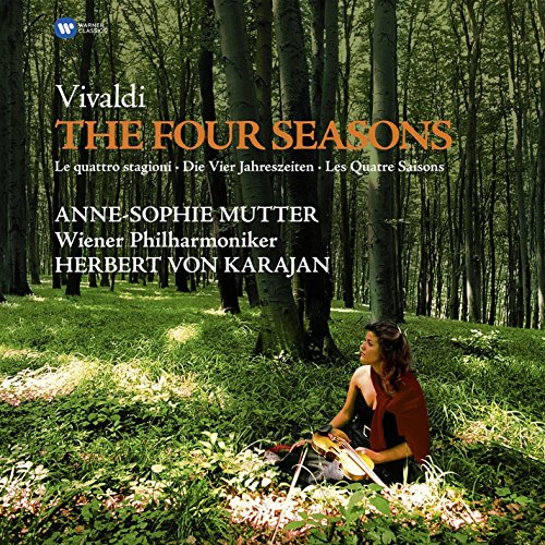 "Album cover featuring a woman playing violin in a forest clearing."