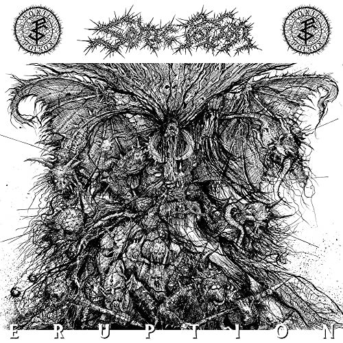 Black and white CD cover art with chaotic, detailed, thorny imagery.