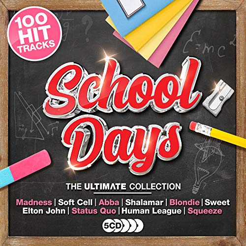 CD cover for "Ultimate School Days" with school supplies and artist names.