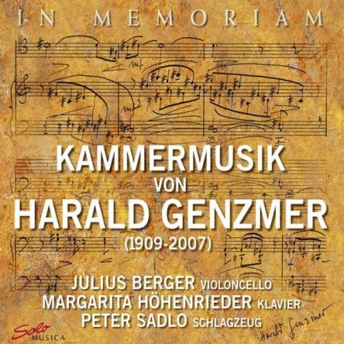 A CD cover with sheet music background, featuring white text and a red logo.