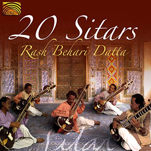 CD cover: musicians playing sitars in front of an arched doorway.