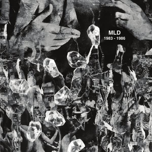Black and white album cover for MLD - 1983-1986, with ice shards.