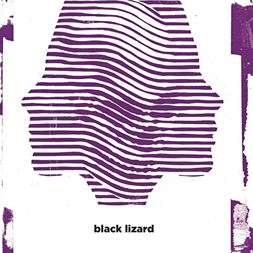 The alt text for the image is: "CD cover with purple striped shape and 'black lizard' text."