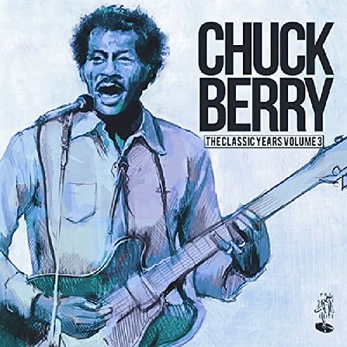 Chuck Berry album cover featuring a man playing guitar and singing into a microphone.