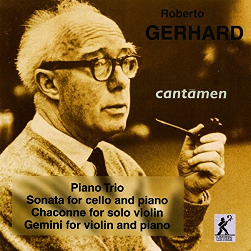 A sepia-toned CD cover featuring Roberto Gerhard holding a violin bow.