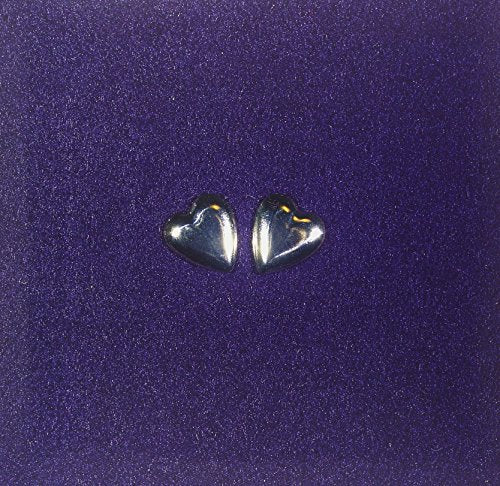 Dark purple album cover with two silver, heart-shaped objects.