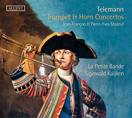 CD cover: portrait of a man in 18th-century attire playing a horn.