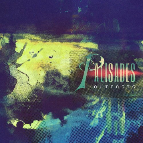 The image shows a CD cover with a dark, abstract background and stylized text. alt text: "Album cover with abstract background and 'Palisades Outcasts' text."