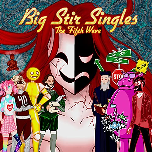 CD cover: colorful, surreal illustration with diverse characters and text.