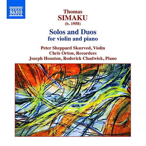 "Album cover with abstract painting and text listing musicians and composers."
