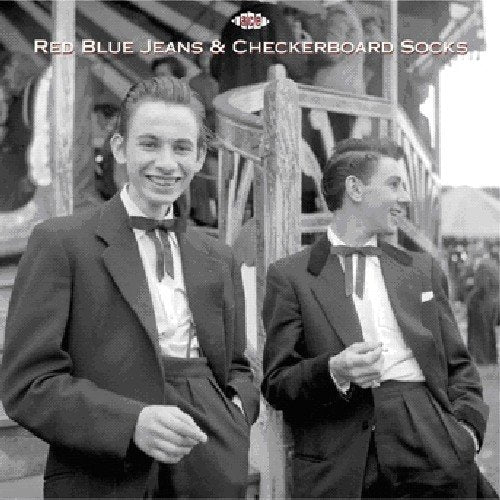 CD cover featuring two smiling men in suits on stairs.