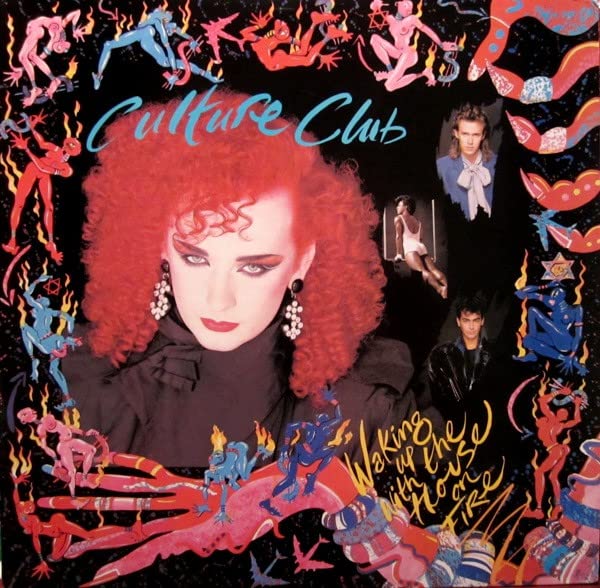 Culture Club album cover featuring Boy George with fiery, colorful artwork.