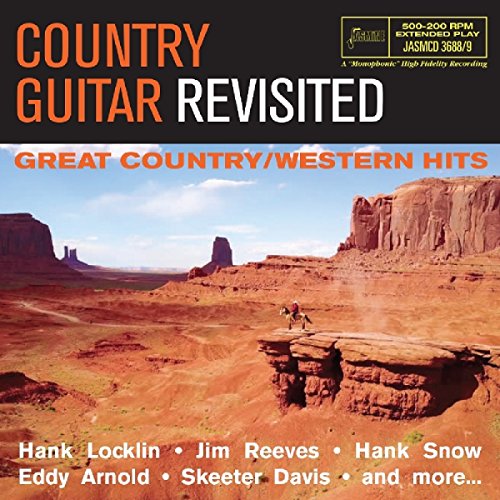 "CD cover with desert landscape and cowboy, titled 'Country Guitar Revisited'."