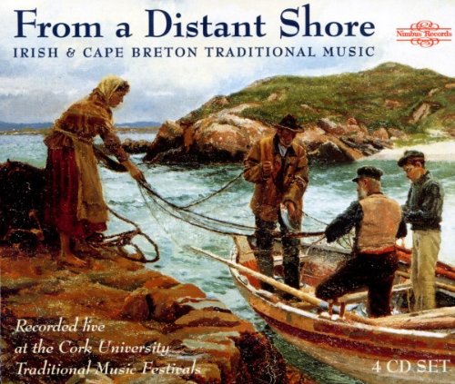 "CD box set cover featuring painting of people pulling a fishing boat onto shore."