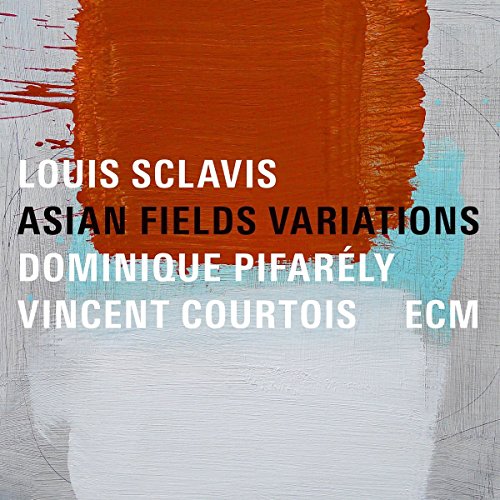 "Album cover with red, white, and blue paint strokes and artist names."