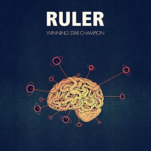 The image is a CD cover featuring a brain illustration. "Album cover with brain illustration, surrounded by red eyes on dark blue background."