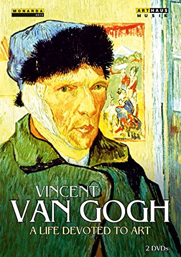 DVD cover featuring a self-portrait of Vincent Van Gogh wearing a blue hat.