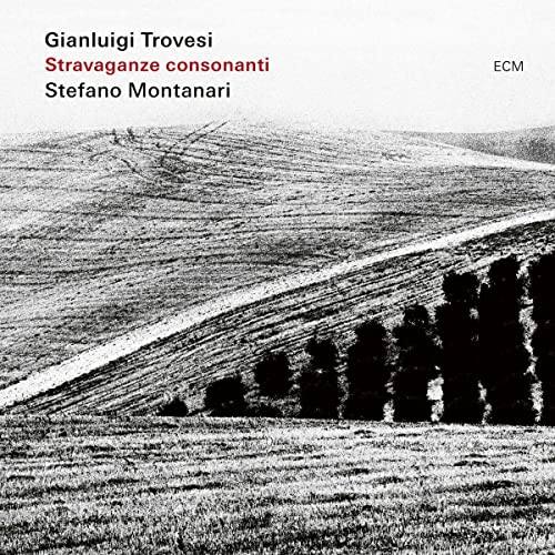 CD cover: black and white landscape with text āGianluigi Trovesiā and āStravaganze Consonantiā.