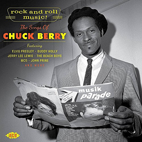 CD cover featuring Chuck Berry holding a newspaper, black and white photo.