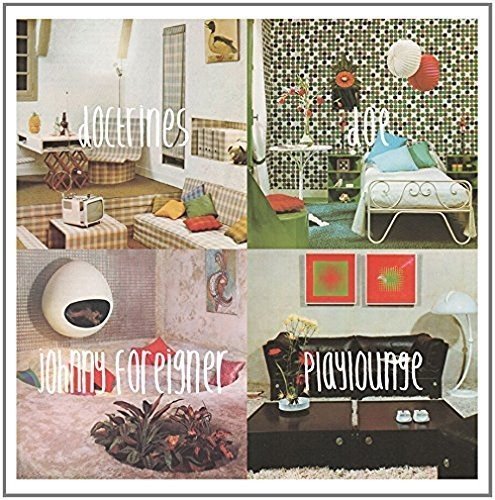 A vinyl record cover featuring a 2x2 grid of retro-styled room scenes.
