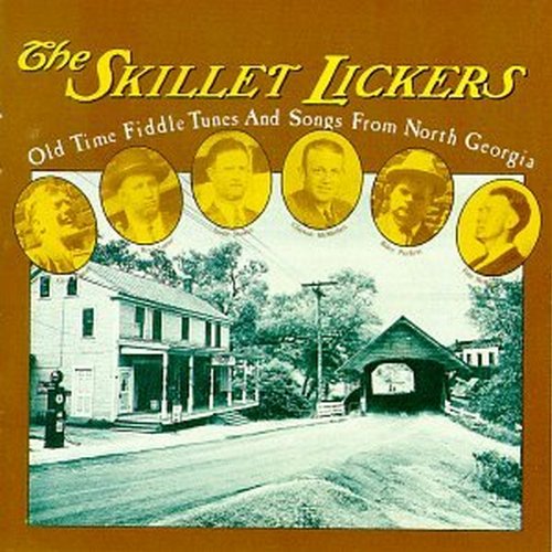"CD cover featuring a vintage street scene and portraits of six men."