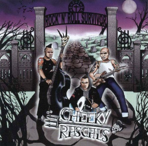 CD cover: three musicians with guitars in front of a graveyard.