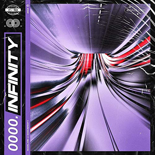 "Album cover with purple tunnel and red, black, and silver streaks, titled 'INFINITY'."