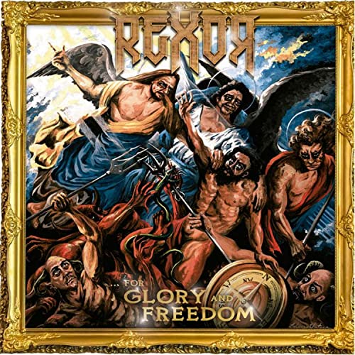 CD cover: dramatic painting of figures in battle with angelic and demonic imagery.
