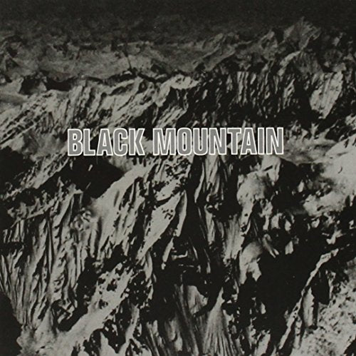 Black and white mountain range with the band name "Black Mountain".