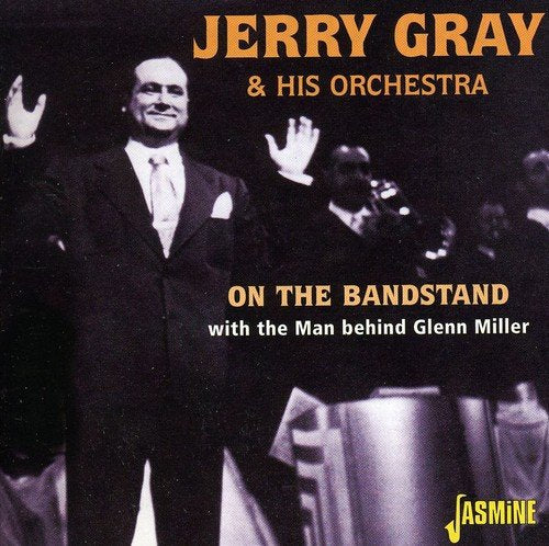 "CD cover featuring Jerry Gray conducting an orchestra, with orange and yellow text."