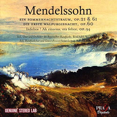 CD cover for Mendelssohn’s “A Midsummer Night’s Dream” with fairytale scene.