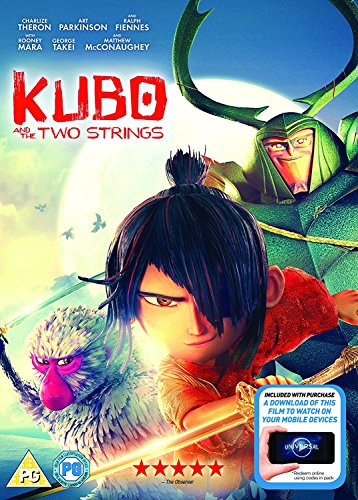 "Kubo and the Two Strings DVD cover featuring animated characters with swords and creatures."