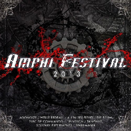 CD cover for Amphi Festival 2013, featuring gears and red text.