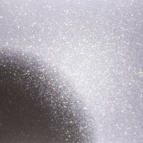 Silver glitter texture, transitioning to dark gray at the bottom.