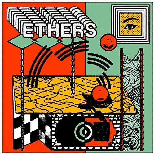 CD cover with abstract geometric shapes, an eye, and the word "ETHERS".