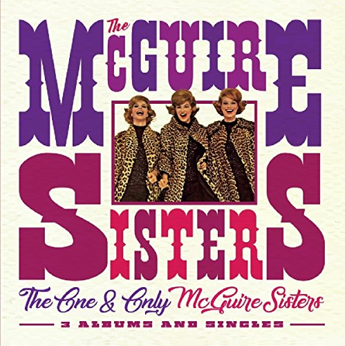 "Album cover featuring three women in leopard print coats, with large purple and pink text."
