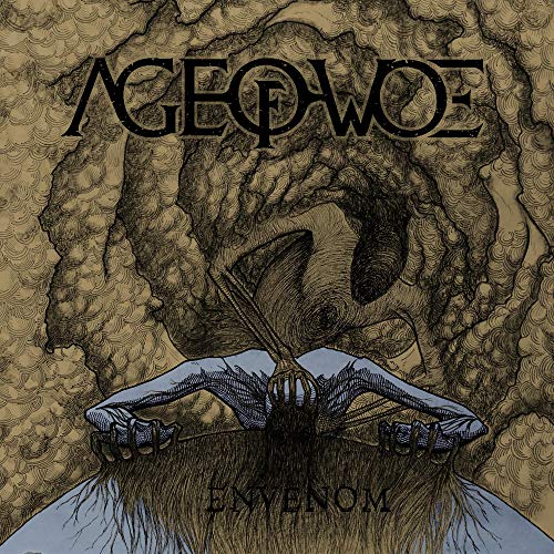 Dark, textured album cover with a figure and band name "Age Of Woe".