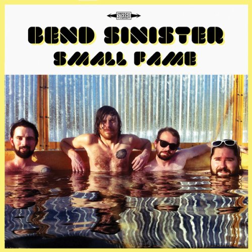 CD cover featuring four men in a hot tub under the text Bend Sinister.